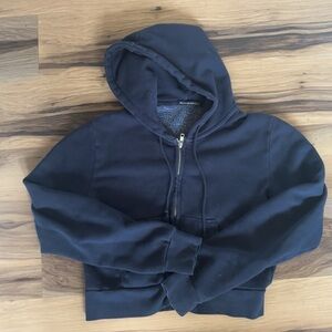 Brandy Melville Black Hooded Zip Sweatshirt